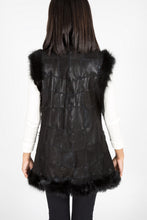 Load image into Gallery viewer, Shearling &amp; Leather Vest (Black)
