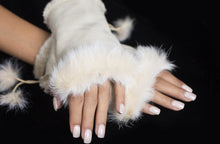 Load image into Gallery viewer, Fingerless Rabbit Gloves - White

