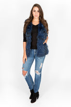 Load image into Gallery viewer, Fox Fur Vest/Gilet (Blue-Dyed)
