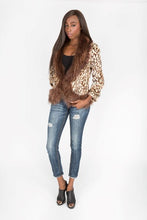 Load image into Gallery viewer, Toscano Lamb Fur and Raccoon Fur Jacket (Leopard Dyed)
