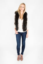 Load image into Gallery viewer, Raccoon Fur &amp; Leather Vest (Black-Dyed)
