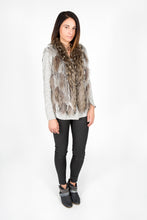 Load image into Gallery viewer, Rabbit &amp; Raccoon Fur Knitted Vest with Fringe
