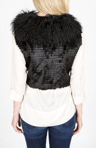 Mongolian Lamb & Rabbit Fur Vest/Gilet  (Dyed)