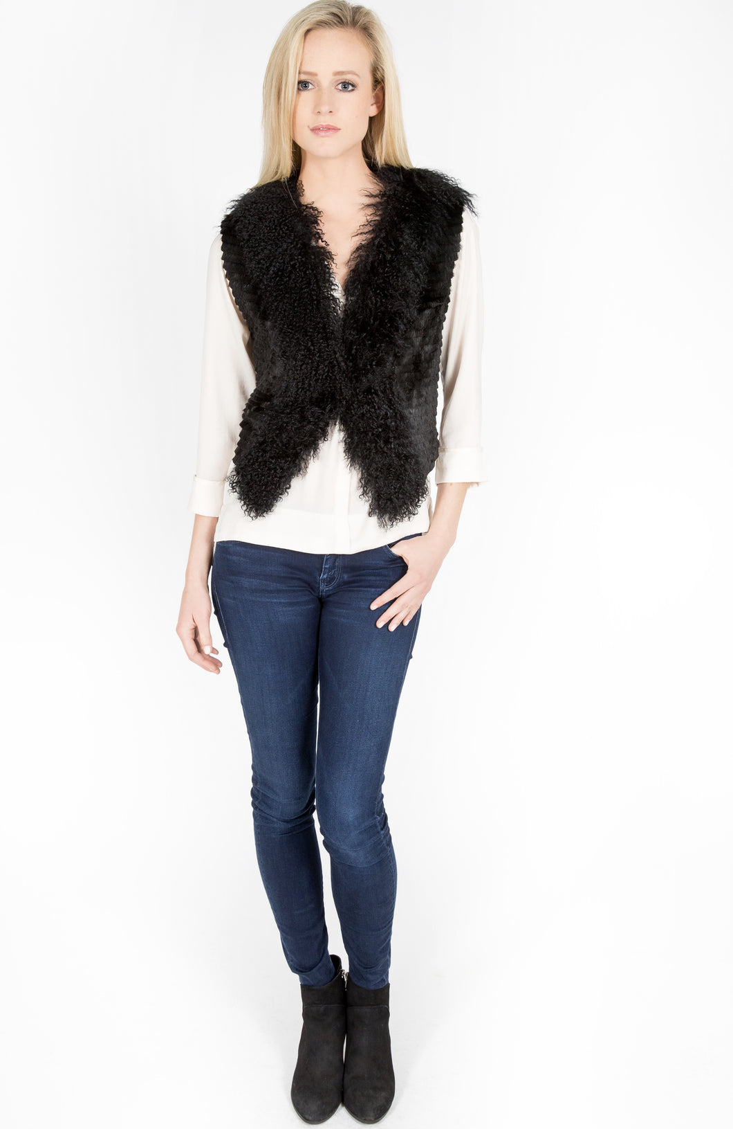 Mongolian Lamb & Rabbit Fur Vest/Gilet (Dyed) – Minkas Furs