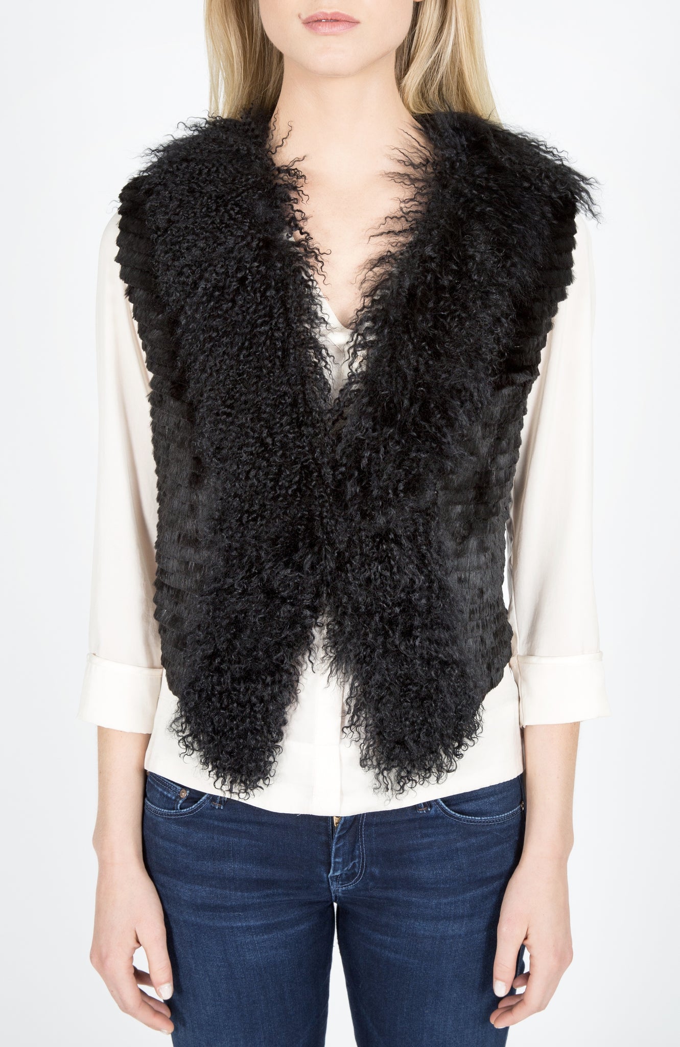 Mongolian Lamb & Rabbit Fur Vest/Gilet (Dyed) – Minkas Furs