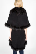 Load image into Gallery viewer, Cashmere &amp; Wool Blend Cape with Finnish Fox Fur
