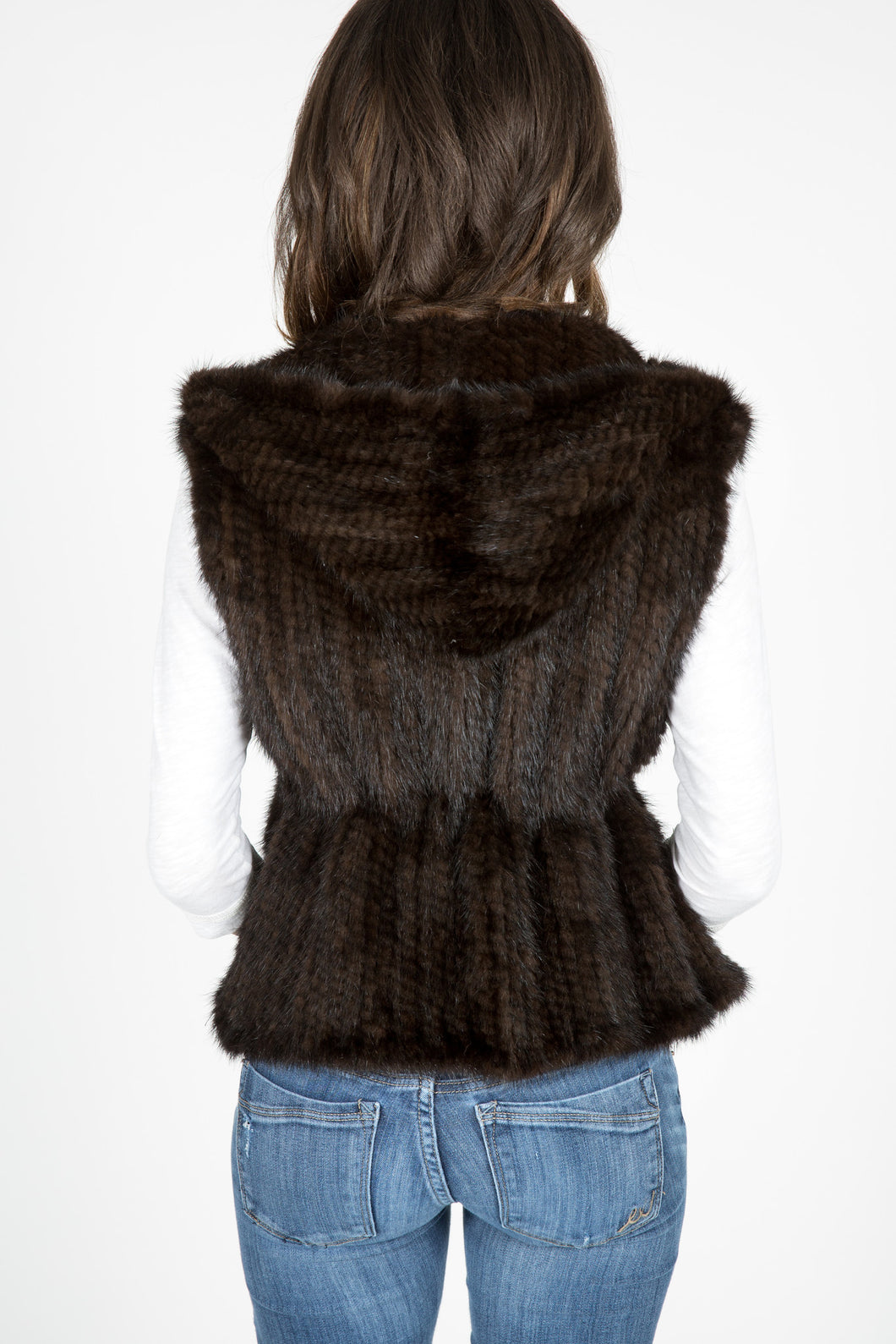 Knitted Mink Fur Vest with Hood (Denmark)
