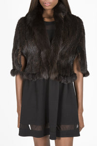 Knitted Genuine Mink & Fox Fur Capelet  (Denmark)