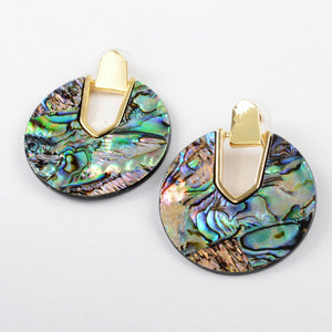 Abalone Disc Earrings