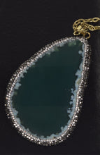 Load image into Gallery viewer, Green Onyx Slice Necklace
