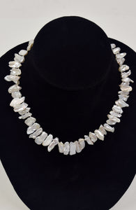 Natural White Biwa Pearl Necklace