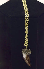 Load image into Gallery viewer, Shell Horn &amp; Pyrite Crystal Necklace
