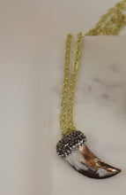 Load image into Gallery viewer, Shell Horn &amp; Pyrite Crystal Necklace
