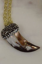 Load image into Gallery viewer, Shell Horn &amp; Pyrite Crystal Necklace
