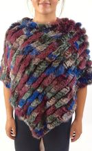 Load image into Gallery viewer, Knitted Rabbit Fur Poncho/Cape  (Multi-Colored)
