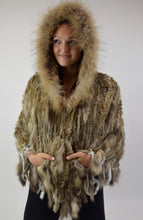 Load image into Gallery viewer, Rabbit &amp; Raccoon Fur Poncho
