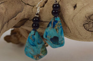 Turquoise Jasper Earrings - Handmade