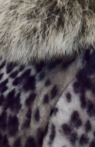 Leopard Dyed Mouton Lamb & Fox Fur Coat