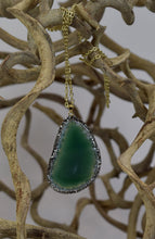 Load image into Gallery viewer, Green Onyx Slice Necklace
