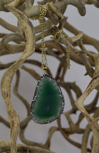 Green Onyx Slice Necklace