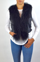 Load image into Gallery viewer, Sheared Rex Rabbit and Mongolian Lamb fur Vest
