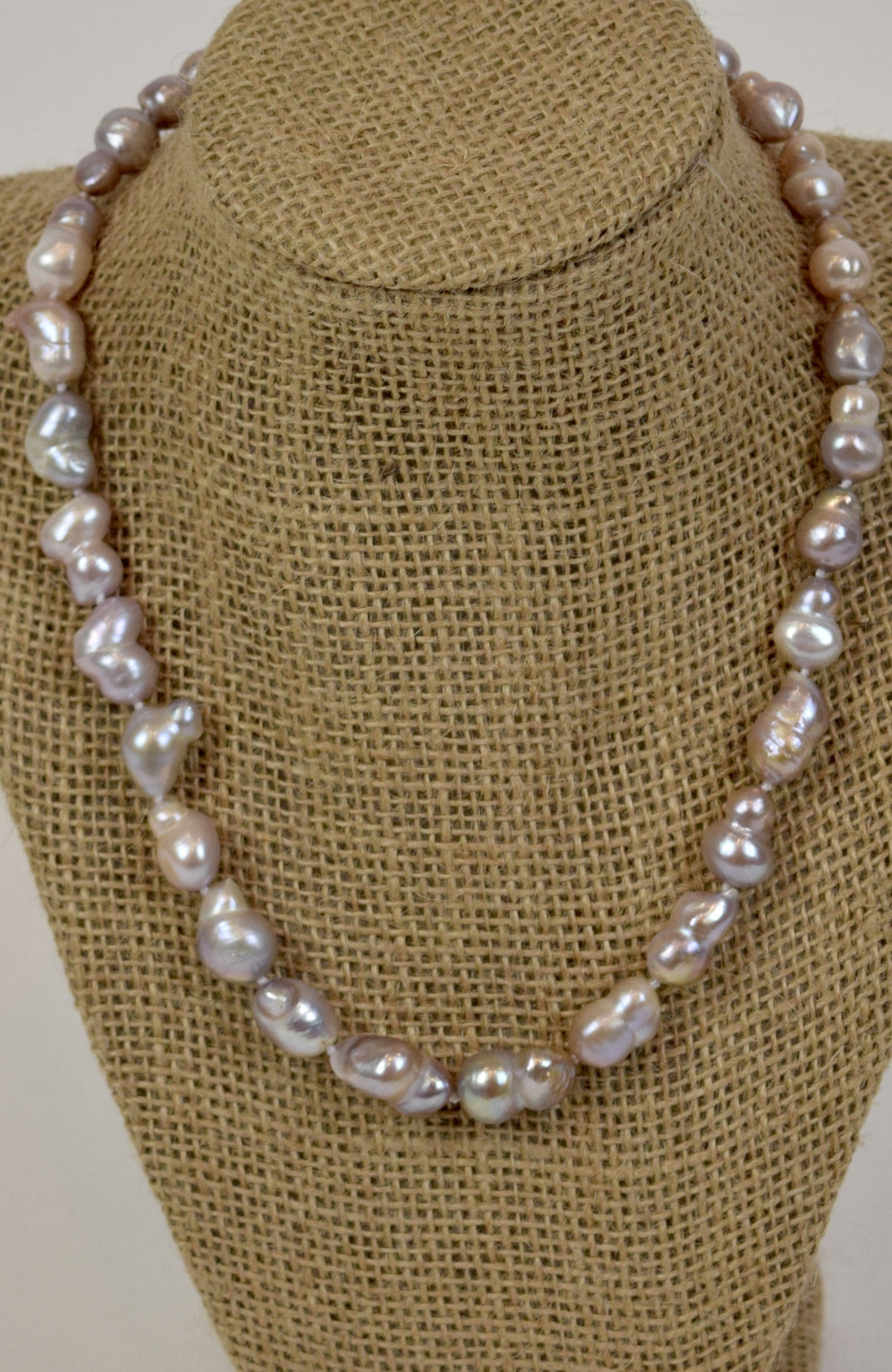 Silver Baroque Pearls Necklace