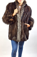 Load image into Gallery viewer, Silver Fox &amp; Brown Fox fur Coat
