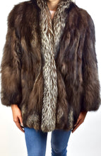 Load image into Gallery viewer, Silver Fox &amp; Brown Fox fur Coat
