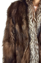 Load image into Gallery viewer, Silver Fox &amp; Brown Fox fur Coat
