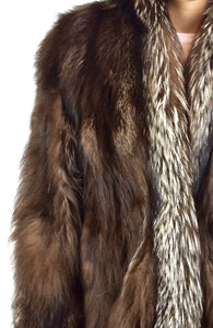 Silver Fox & Brown Fox fur Coat