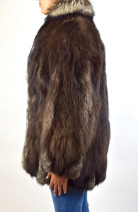 Silver Fox & Brown Fox fur Coat