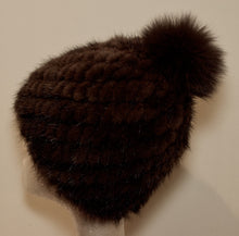 Load image into Gallery viewer, Mink Fur Hat &amp; Fox Fur Pom Pom
