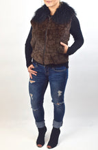 Load image into Gallery viewer, Rex Rabbit and Mongolian Lamb fur Vest (Dyed, Sheared)
