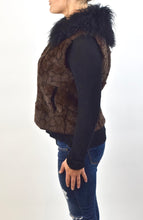 Load image into Gallery viewer, Rex Rabbit and Mongolian Lamb fur Vest (Dyed, Sheared)
