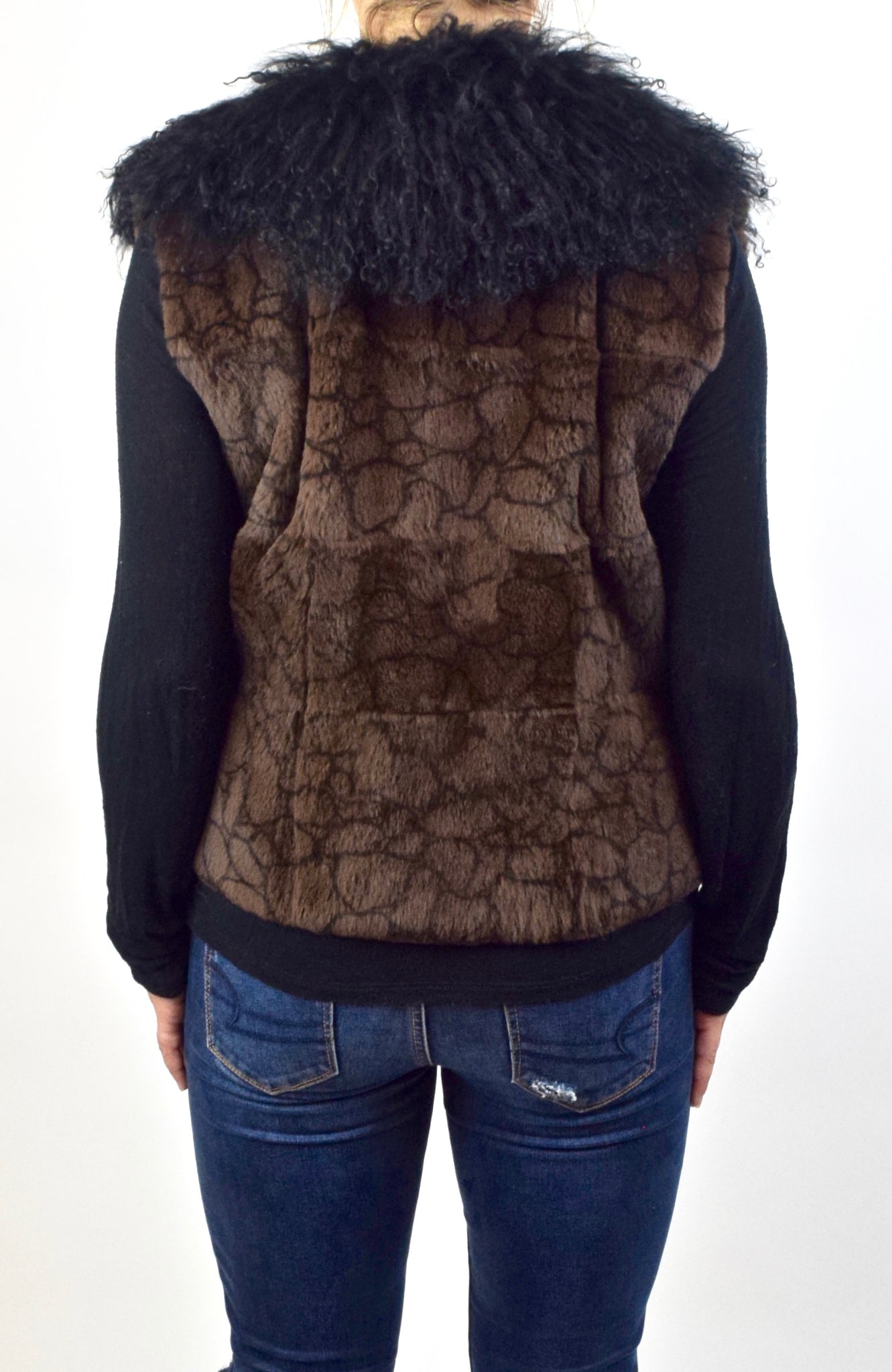 Mongolian Lamb & Rabbit Fur Vest/Gilet (Dyed) – Minkas Furs