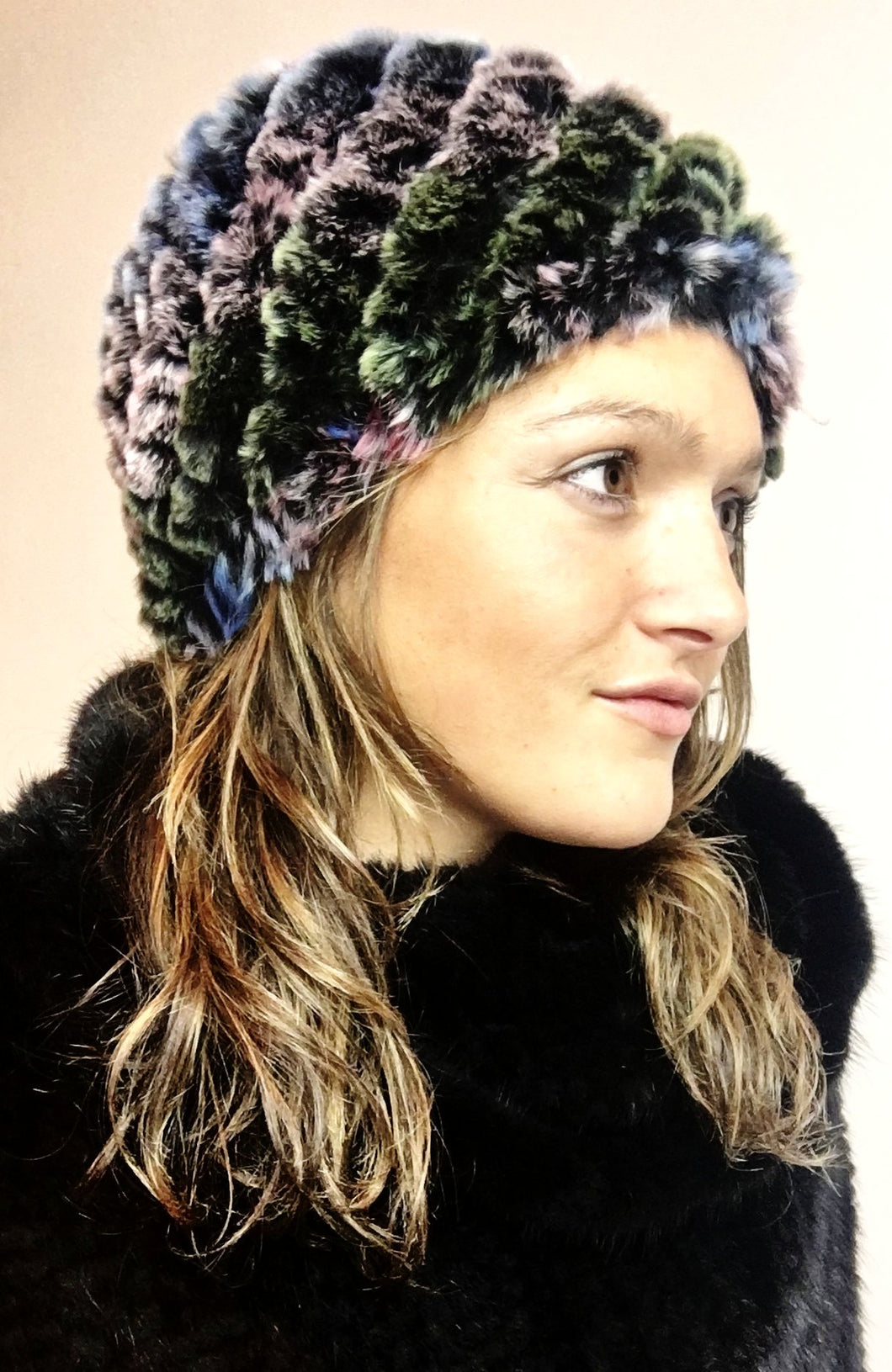 Chinchilla Rex Fur Hat (Dyed)