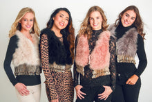 Load image into Gallery viewer, Ostrich Feather Vests with Rabbit Fringe
