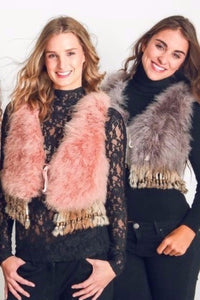 Ostrich Feather Vests with Rabbit Fringe