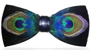 Bow Tie Peacock Feathers (Handmade)