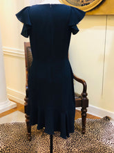 Load image into Gallery viewer, Navy Asymmetrical Ruffle Dress
