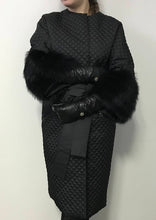 Load image into Gallery viewer, Quilted Coat with Removable Fox Fur Trim
