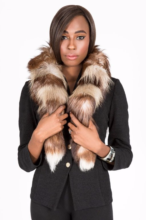 Fox Fur Boa/Scarf Brown/white – Minkas Furs