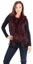 Load image into Gallery viewer, Rabbit &amp; Raccoon Fur Knitted Vest with Fringe
