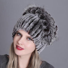 Load image into Gallery viewer, Chinchilla Rex &amp; Fox fur hat
