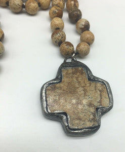 Jasper Cross Necklace