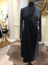 Load image into Gallery viewer, Black &amp; Gray Wrap Dress by French Connection
