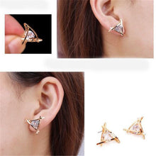 Load image into Gallery viewer, Silver Plated Floating Cubic Zirconium Earrings
