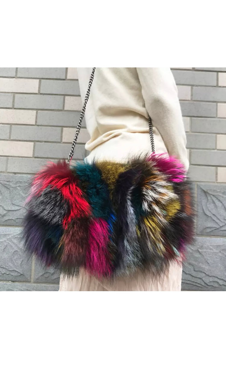 Fox Fur Multi Color Purse