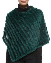 Load image into Gallery viewer, Knitted Rabbit Fur Poncho
