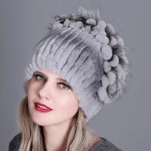 Load image into Gallery viewer, Chinchilla Rex &amp; Fox fur hat
